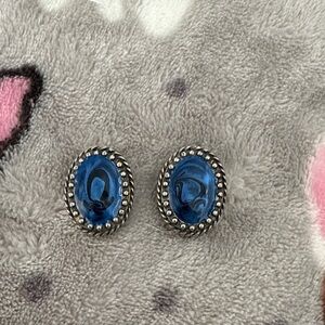 Chicos Elegant Blue and Silver clip on Earrings